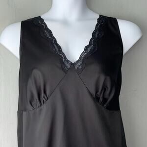 Envision Studio Top Plus Size 2X Lace Trimmed Satin Babydoll Dark Romantic Goth